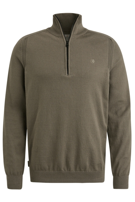 Cast Iron half zip collar cotton stretch